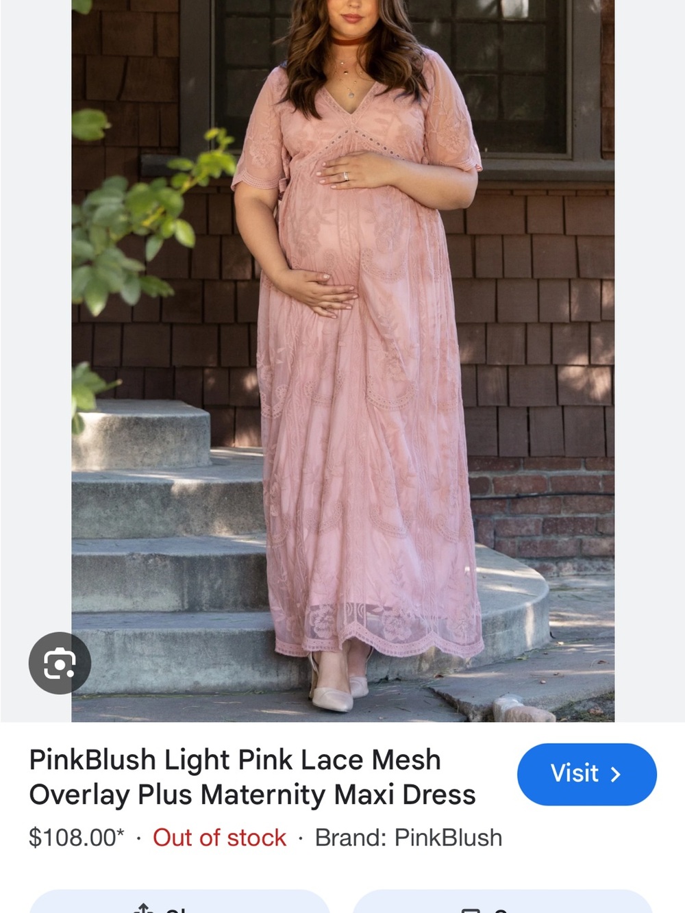 Pinkblush Blush Pink Lace Overlay Maxi Dress Plus Maternity